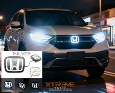 Silver Dynamic Led Emblem White Illuminated For Honda Accord Civic Crv Hrv Pilot