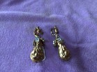 Signed Miriam Haskell Gold Toned And Rhinestone Clip-on Designer Earrings — photo 2