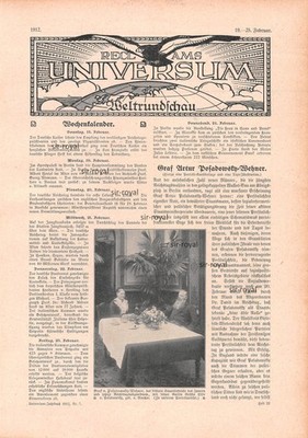 Graf Artur von Posadowsky-Wehner - 1912 - Historisches Titelblatt ~19x28cm