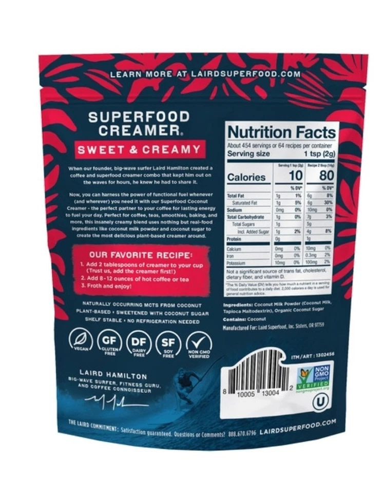 Laird Superfood Creamer Original 32 oz - Crema de café no láctea con superalimento Foto 3 de 4
