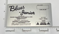 Fender Blues Junior Amplifier Badge Custom Made Aluminum