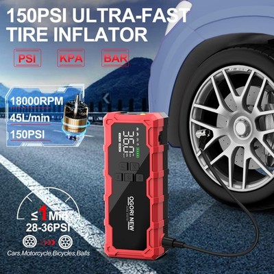 Ogori New 7000A Jump Starter Air Compressor 21800Mah 150Psi
