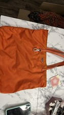PRADA Orange Nylon Tote Shoulder Strap Triangle Logo Handbag