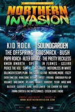 NORTHERN INVASION FESTIVAL 2016 CONCERT POSTER- Kid Rock, Soundgarden, Offspring