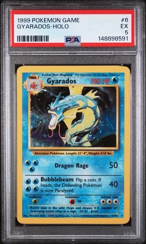 1999 Pokemon Base Set Gyarados Holo #6 PSA 5 EX WOTC Vintage