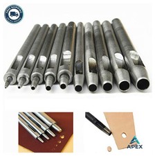 Leather Hole Punch Set 10 Pieces 0.5mm to 5.0mm Steel Belt Repair Craft Tool