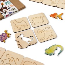 20 Pcs Set of Wooden Stencils for Kids / PETS
