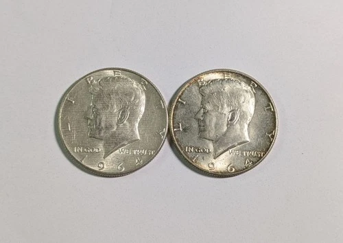 Two 1964P - Kennedy Half Dollars - Uncirculated Condition - Some Light Toning