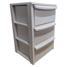 Cassettiera in plastica con 3 cassetti colore bianco made in Italy