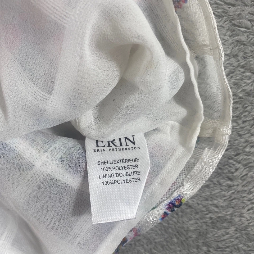 Blusa Erin by Erin Fetherston Floral Transparente Mujer Pequeña Marfil Sin Mangas Top Foto 4 de 4