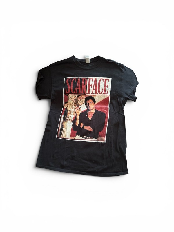 Gildan Heavy Cotton Scarface Movies Graphic T-Shirt Black Size M