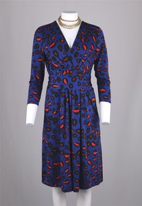 red leopard print tea dress