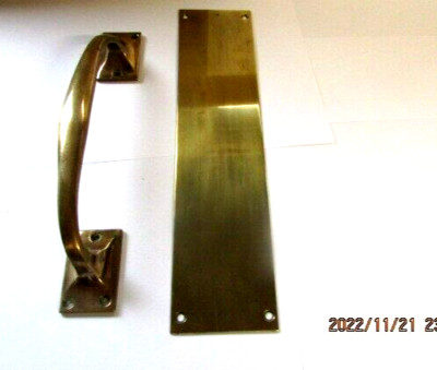 Art Deco Rose Messing Türgriff und Messing Druckfingerplatte (324) portofrei