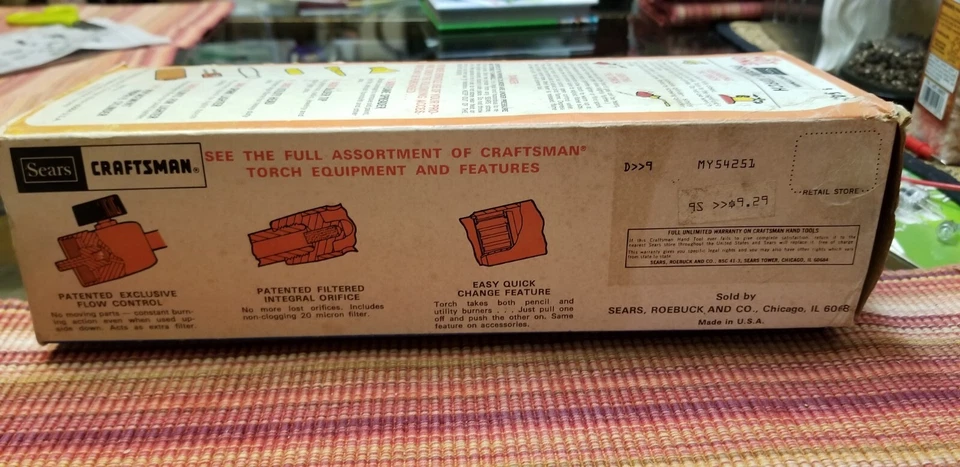 NOS! Sears Craftsman The Hot One Regular Action Propane Torch Kit #54251 - Image 4 of 4