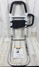 HEPO Bed Safety Rail Dual Grab Handles & Removable Mesh Pouch