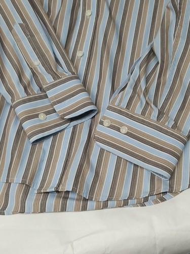 Dockers Mens Long Sleeve Button Down Dress Shirt Lg Striped Cotton Blend - Picture 9 of 16