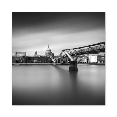 Warby Millenium Bridge London Stadtbild Foto großer Wandkunstdruck quadratisch 24 x 24 Zoll