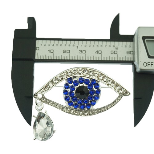 5pcs/lot Crystal Tear Drop Of Angel Brooches Women Rhinestone Evil Eye Brooch - Picture 2 of 3