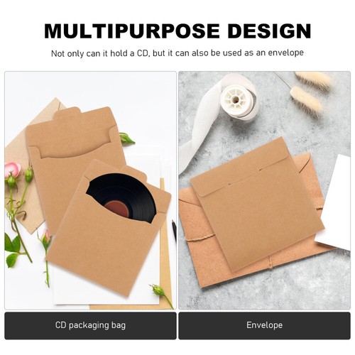 50pcs CD Sleeves Paper Envelopes DVD CD Paper Storage Holder Sleeves - Afbeelding 11 van 12