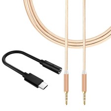 2in1 3.5mm Male to Male Audio AUX Cable With Type C Adapter for Nokia 9 PureView