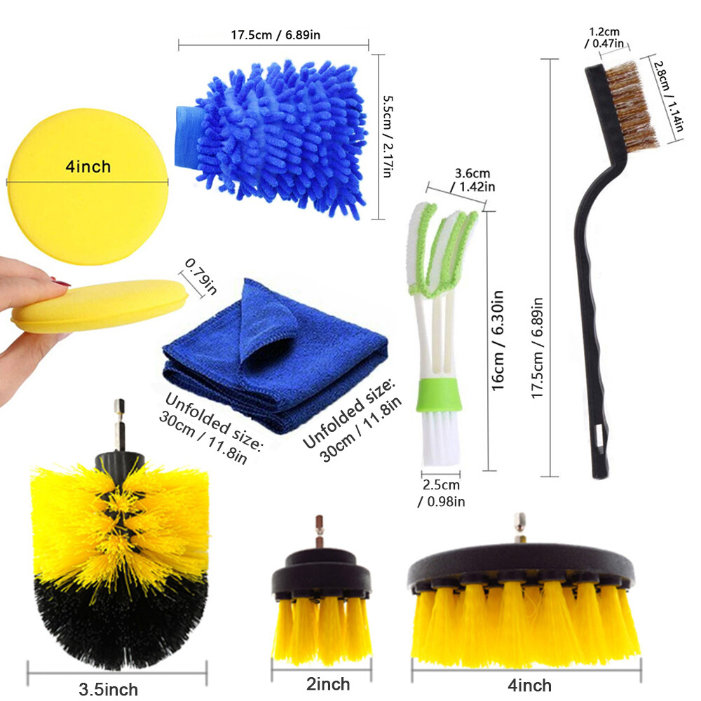 26Pcs Drill Brush Attachments Car Detailing Brush Kit for Auto Exterior