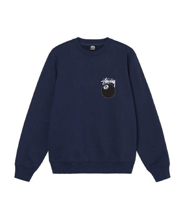 ステューシー　stussy 8ボール　ネイビー　XLサイズ STUSSY 8 BALL SWEATSHIRT NAVY BLUE POOL BILLIARDS SIZE M w