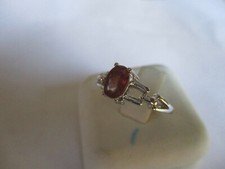Sterling silver Single stone Real Red Ruby ring chain link style new sz 7