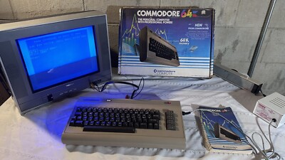 Retro REFURBISHED Early Commodore 64 C64 5 PIN VIDEO Tested Vintage In Box W Man