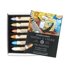 Sennelier 6 IRIDESCENT Artists Oil Pastel Box Set. Artists Colour Oil Pastel Set