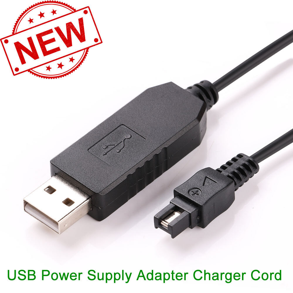 USB Power Adapter Charger Cord for Sony FDR-AX40 FDR-AX53 FDR-AX55