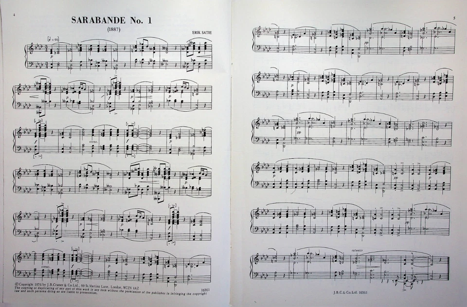 Erik Satie Piano Album Sheet Music Book - Image 4 of 4
