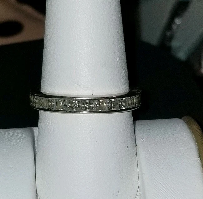 Anillo QVC Epifanía DQCZ Princesa Plata Esterlina Boda Eternidad Pulgar Banda  Foto 4 de 4