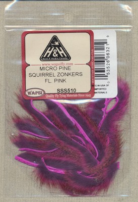 Micro pine squirrel zonkers - fl pink - 2 feet SSS510