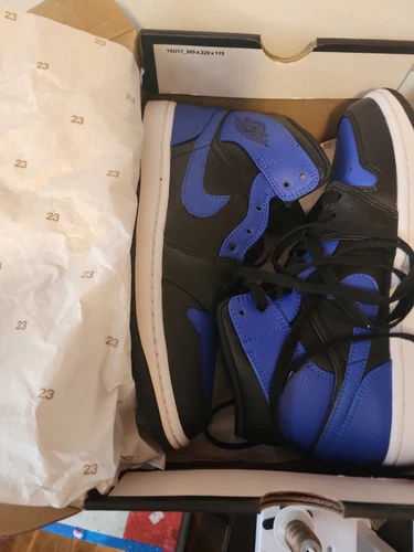 Nike Air Jordan 1 Mid Hyper Royal 2021 554724-077 Mens 8 Authentic LIKE NEW IOB