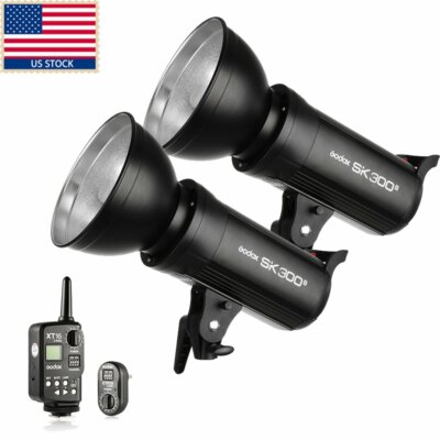 US 600W 2x Godox SK300II 300w Studio Strobe Flash Light Head +Trigger F Wedding