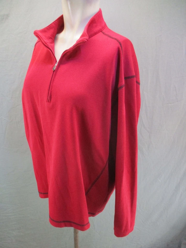 PEBBLE BEACH Size M Mens Red 1/2 Zip Stand Collar Knitted Warm Pullover 483 - Image 3 of 4