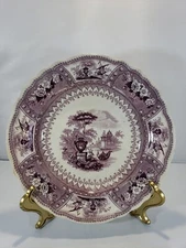 Antique Purple Transferware Staffordshire Luncheon Plate Canova 