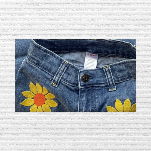 Gymboree Girls Sunflower Jeans Blue Denim Adjustable Waist Straight Leg Size 5 - Picture 11 of 11