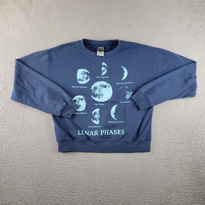 Modern Lux Sweatshirt Womens Small Blue Casual Crew Neck Outdoor Lunar  Phases | eBay