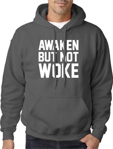 Awaken Not Woke Hoodie Slogan Hoody Clothing Freedom Red Pill Awake Activist - Picture 3 of 7