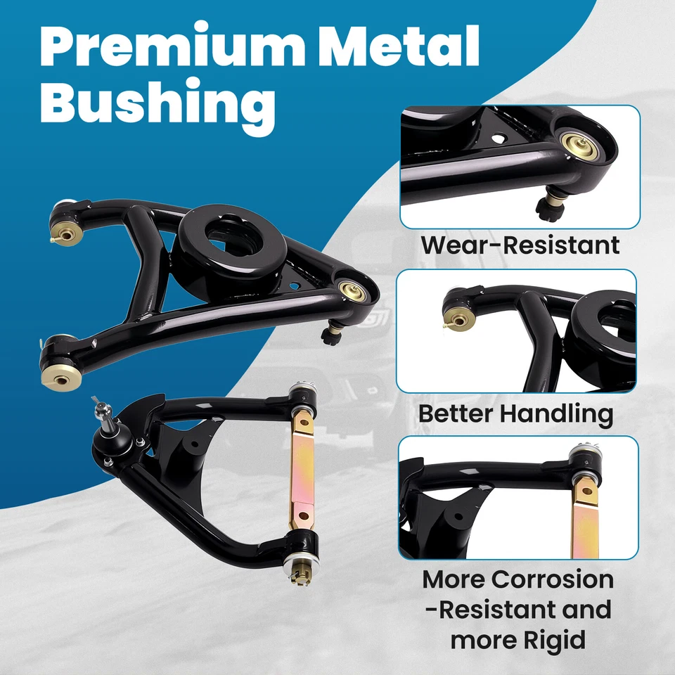 4 Pcs Heavy Duty Tubular Front Upper & Lower A Arms for Chevy Chevelle 1964-1972 - Изображение 3 из 4