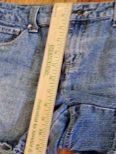 Tommy Hilfiger Jean Shorts Womens Sz 8 Blue Denim Flap Pockets Low Rise 32 X 4 - Bild 13 von 14