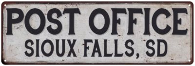 #ad Sioux Falls Sd Post Office Personalized Metal Sign Vintage 106180011135 $26.95
