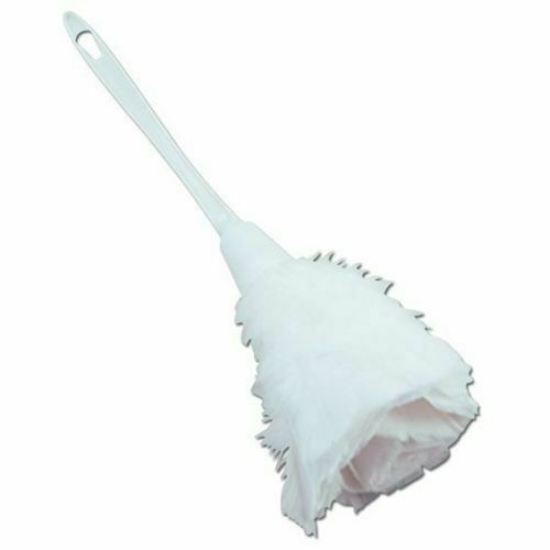 White FEATHER DUSTER Fancy Dress Accessory French Maid House Cleaner - Afbeelding 1 van 1