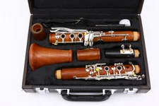 Bb Key 17 key Professional Clarinet Rosewood Wooden Body Silver Plated