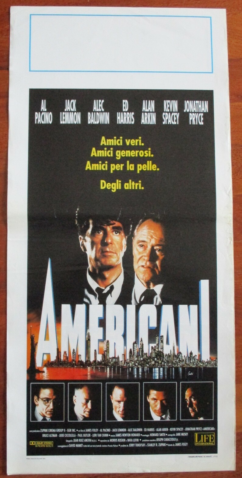 Locandina originale film Americani (1992) - Regia di James Foley