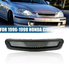 Black Mesh Abs Front Hood Grille Grill For 1996-1998 Honda Civic Ej Jdm Type R Black Mesh Abs Front Hood Grille Grill For 1996-1998 Honda Civic Ej Jdm Type R