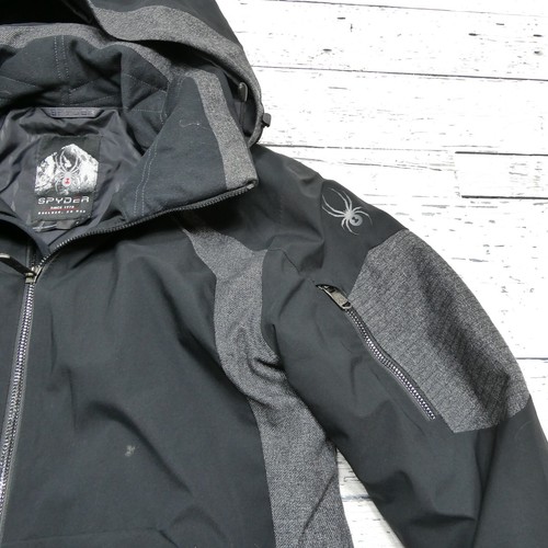 Spyder Gore Jacket Womens Size 8 Black Infinium Hooded Ski Coat Waterproof - Picture 3 of 9