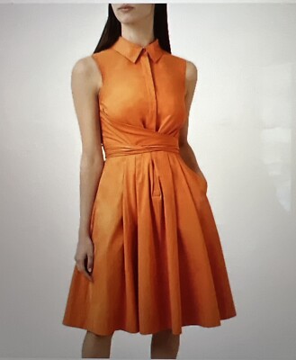 Hobbs Alesha Wrap Waist Dress, Mandarin Orange US Size