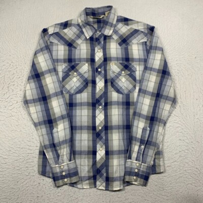Salt Valley Western Shirt Mens Small Pearl Snap Multicolor Plaid Long  Sleeve